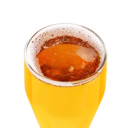 Photo of Glass of light beer isolated on white