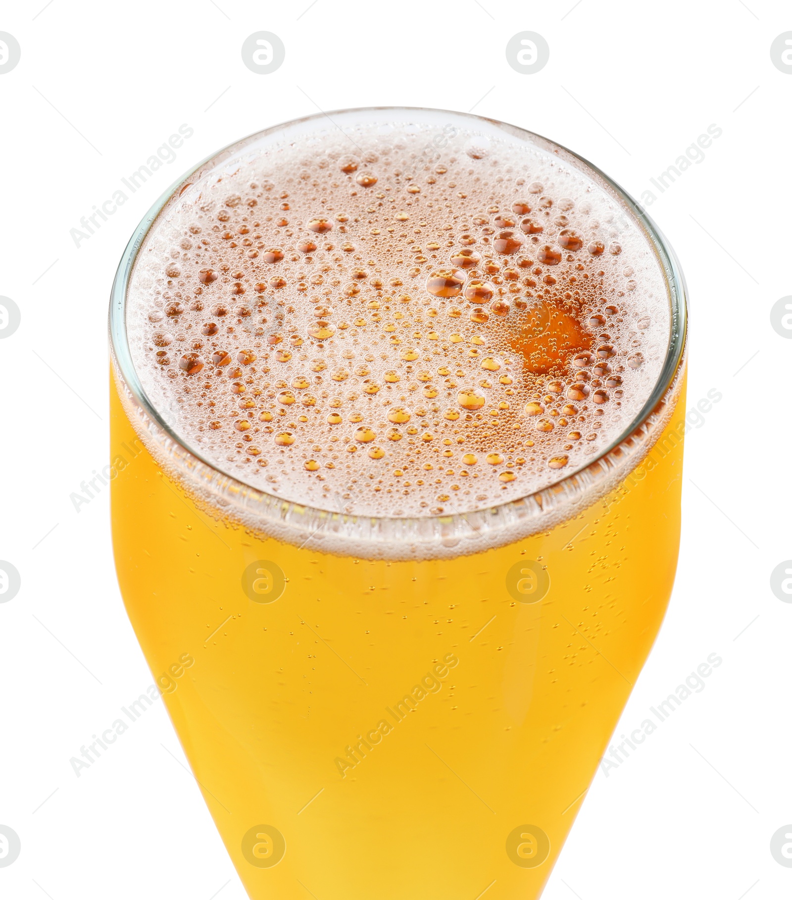 Photo of Glass of light beer isolated on white