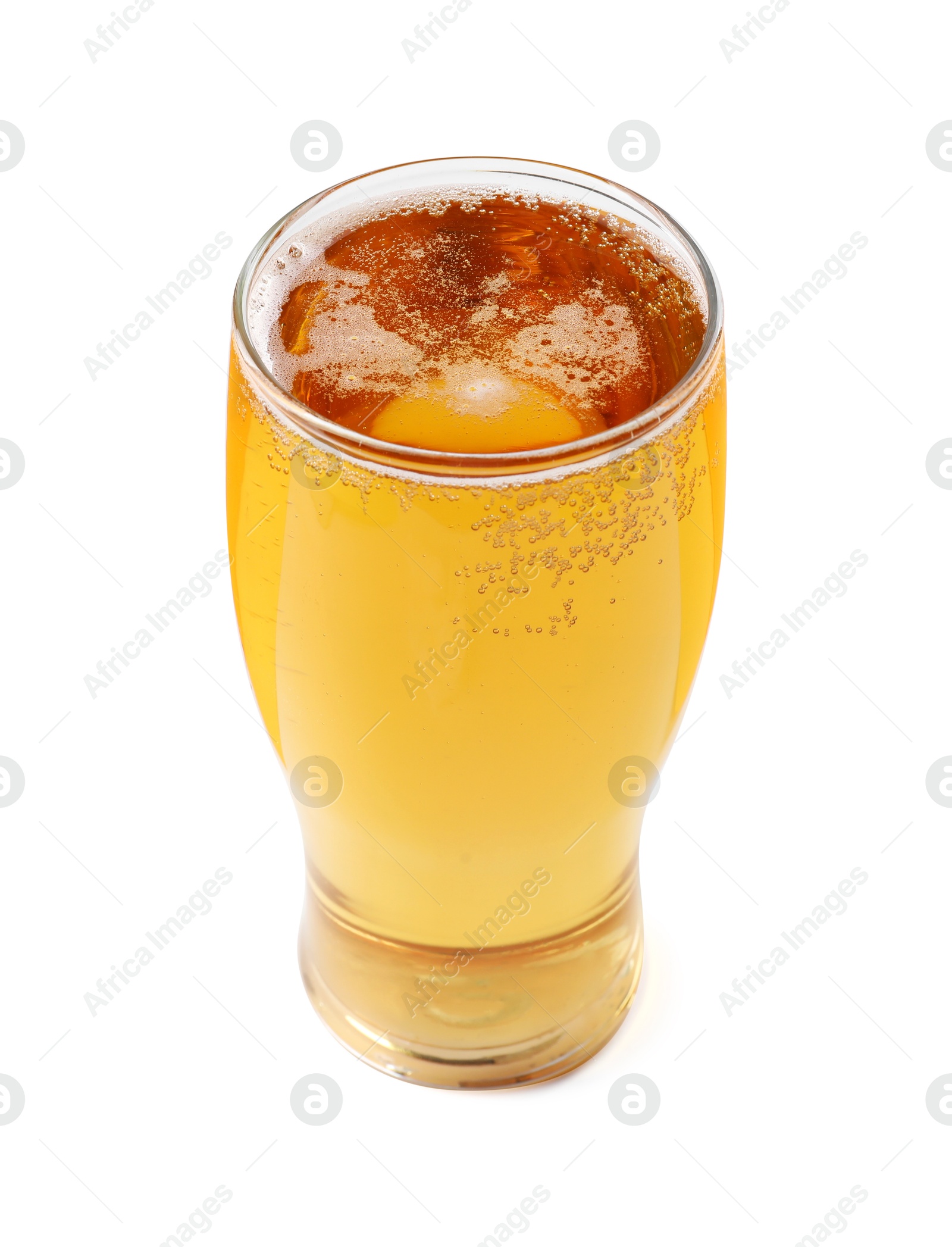 Photo of Glass of light beer isolated on white