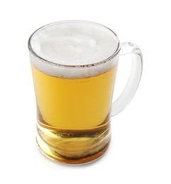 Photo of Glass mug of light beer isolated on white