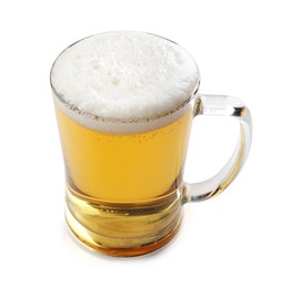 Photo of Glass mug of light beer isolated on white