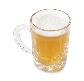 Photo of Glass mug of light beer isolated on white