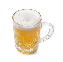 Photo of Glass mug of light beer isolated on white