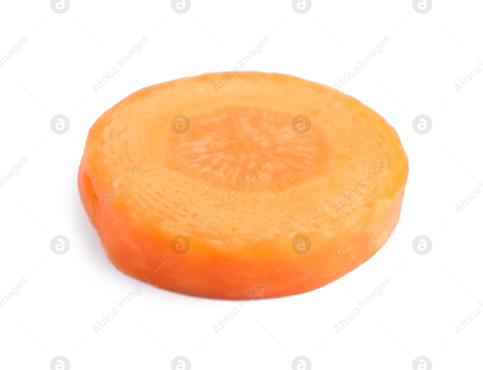 Photo of Slice of fresh ripe carrot isolated on white