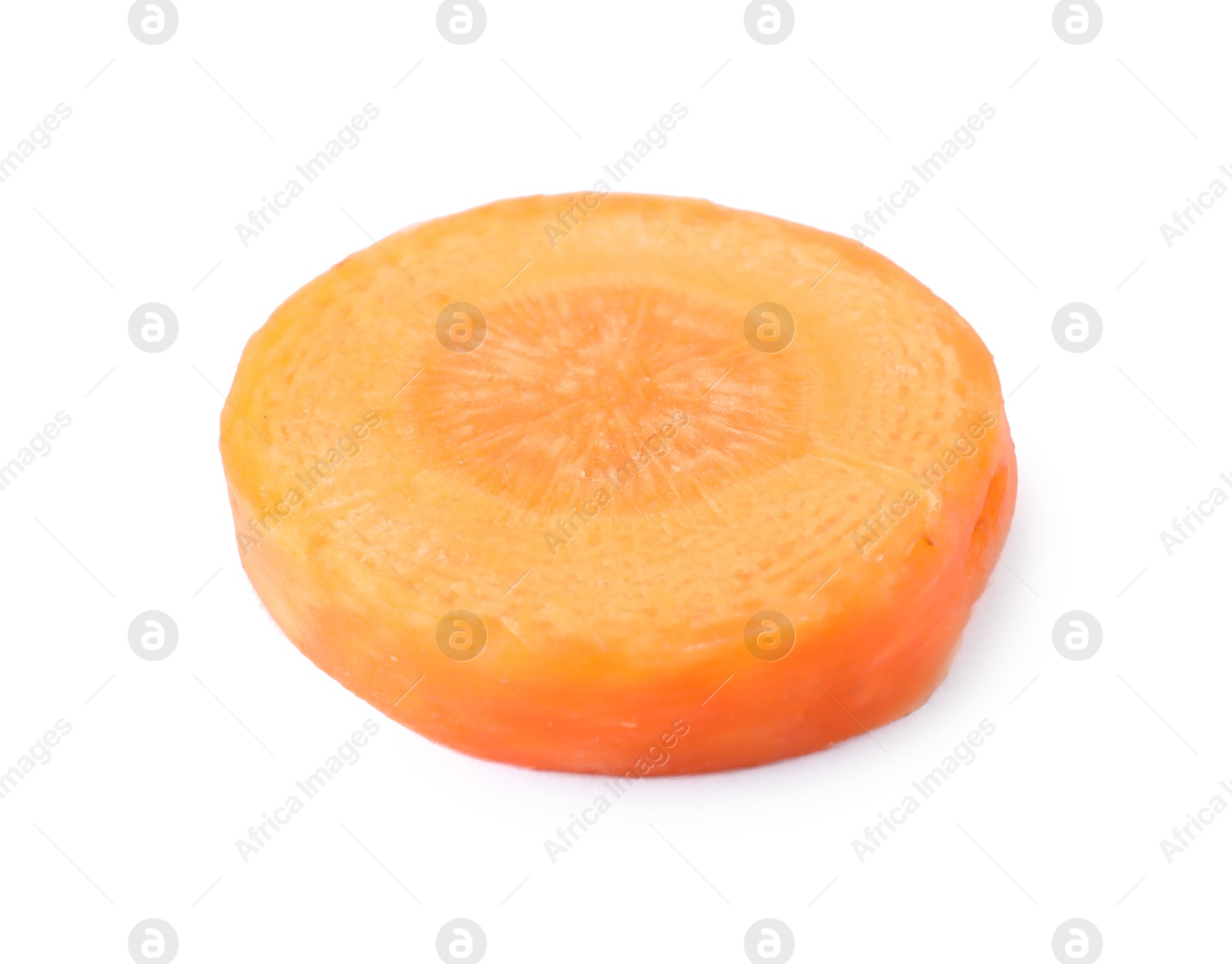 Photo of Slice of fresh ripe carrot isolated on white