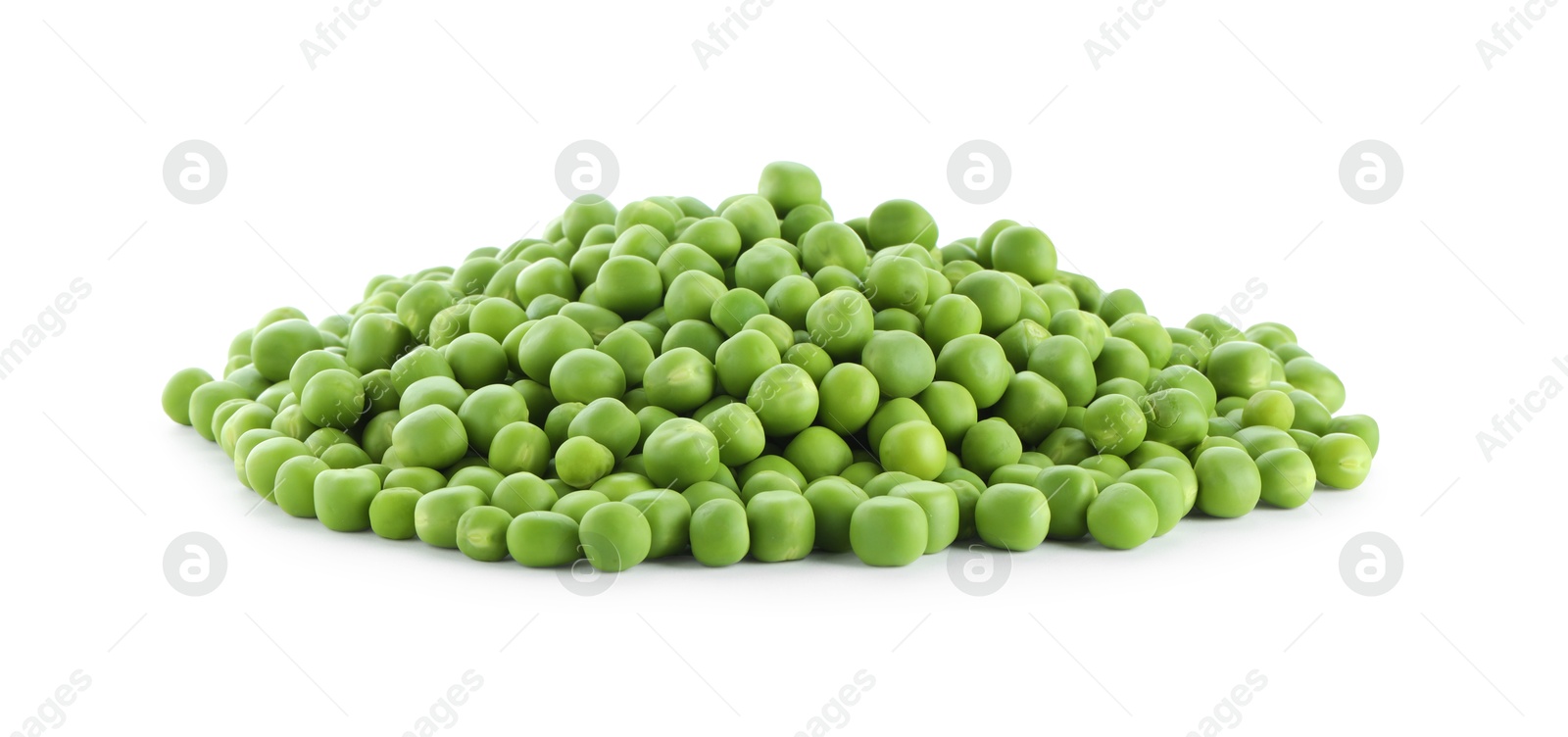 Photo of Pile of fresh green peas isolated on white