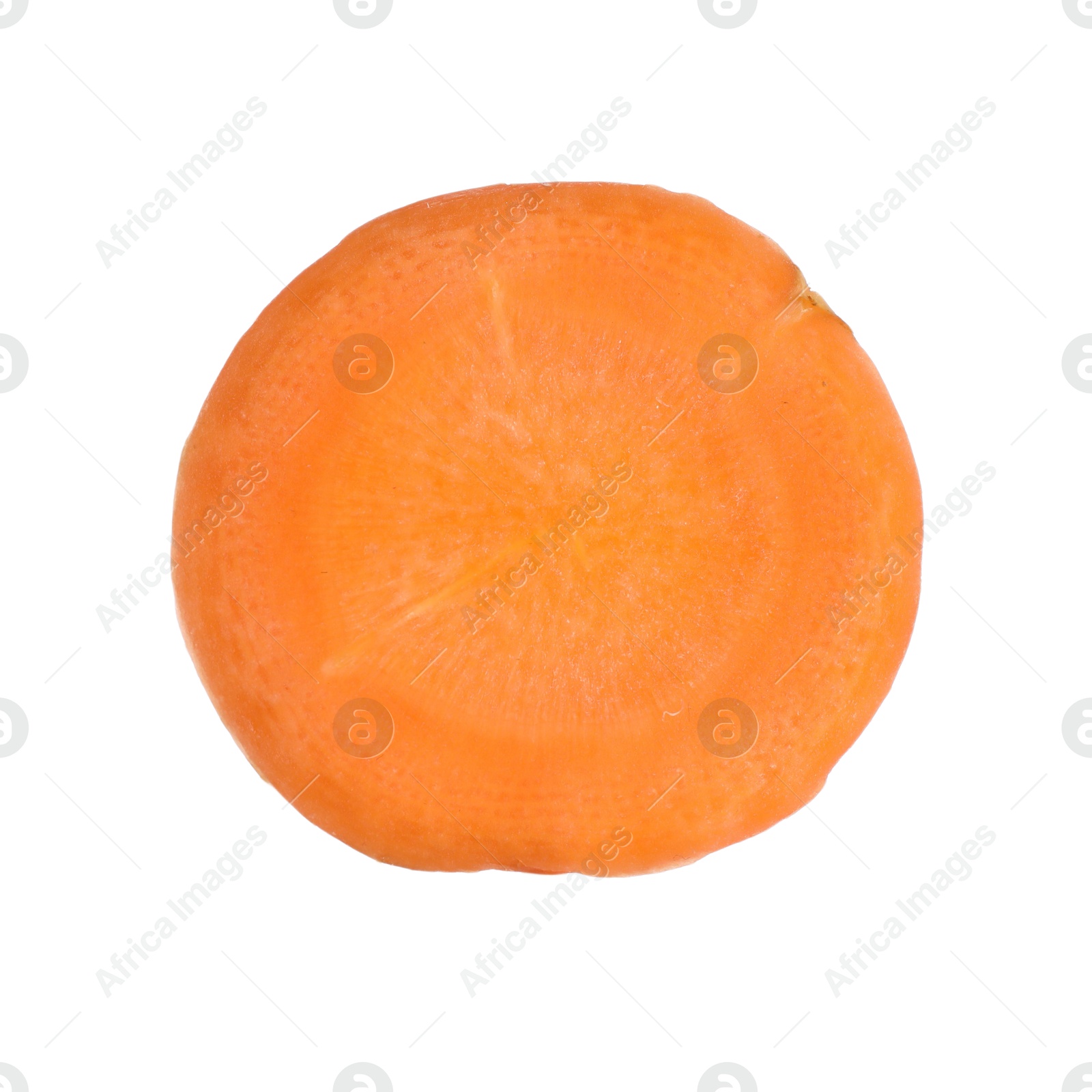 Photo of Slice of fresh ripe carrot isolated on white