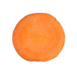 Slice of fresh ripe carrot isolated on white