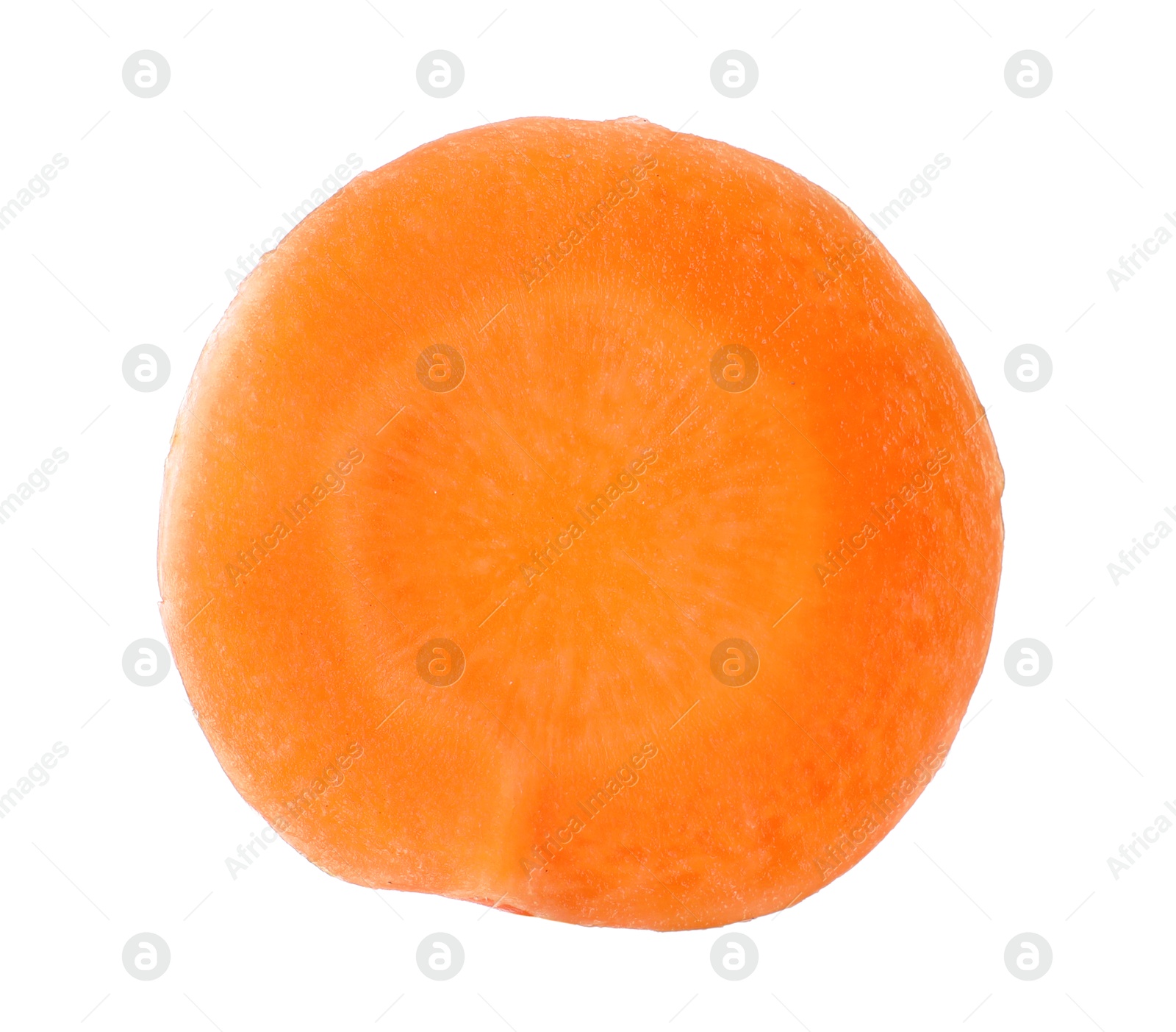 Photo of Slice of fresh ripe carrot isolated on white