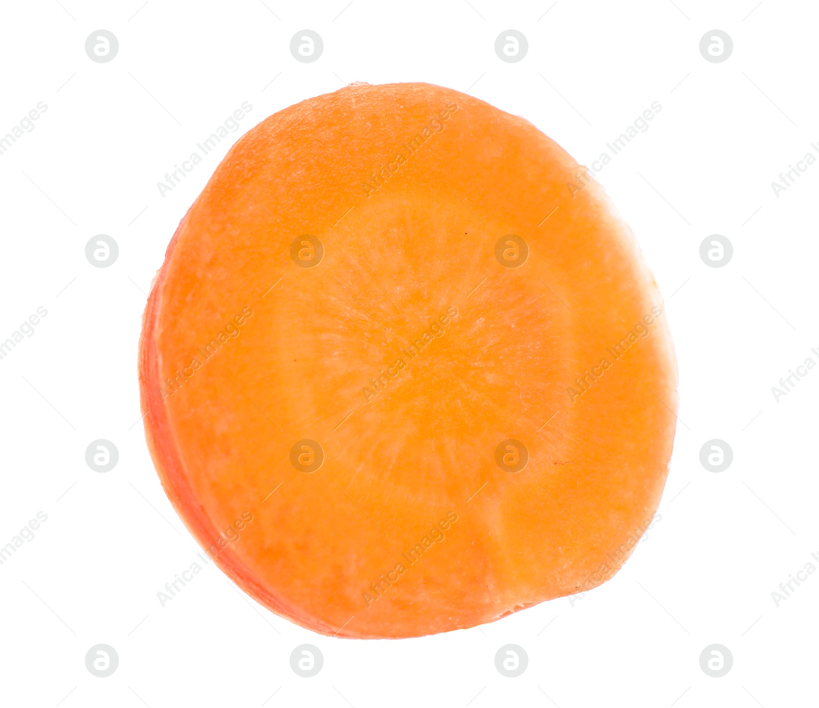 Photo of Slice of fresh ripe carrot isolated on white