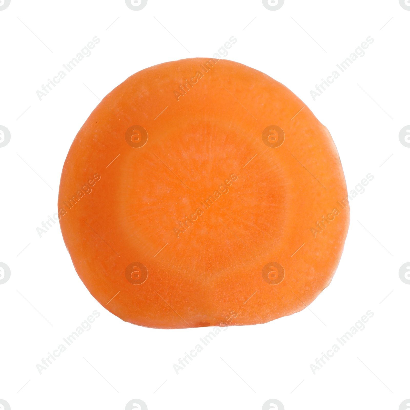 Photo of Slice of fresh ripe carrot isolated on white