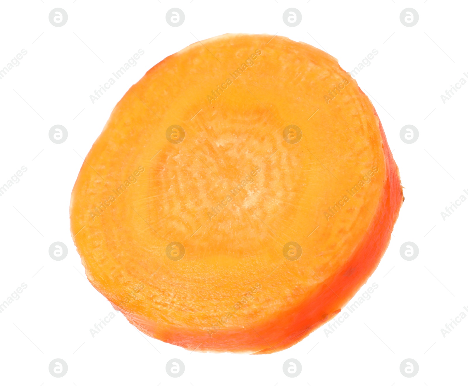 Photo of Slice of fresh ripe carrot isolated on white