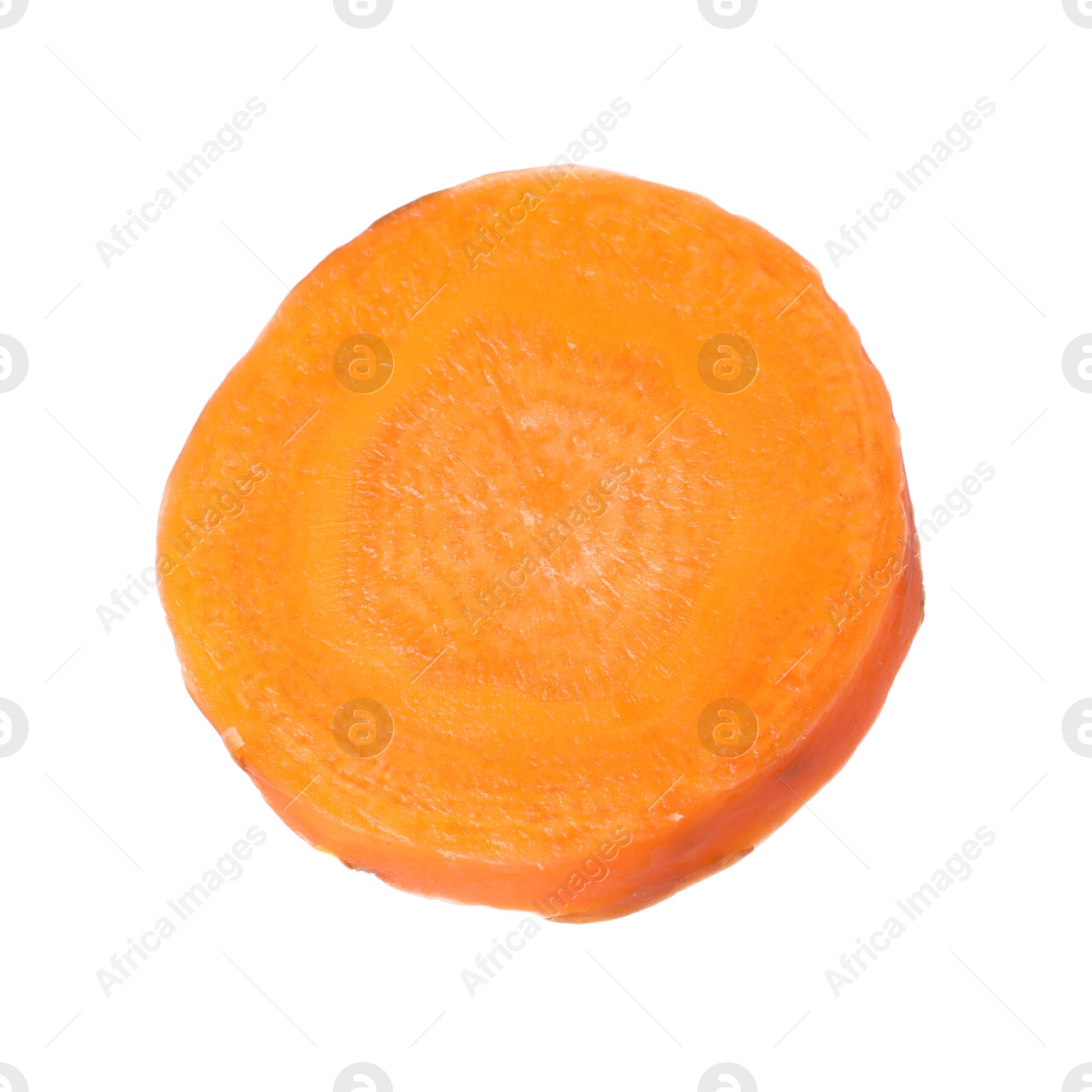 Photo of Slice of fresh ripe carrot isolated on white