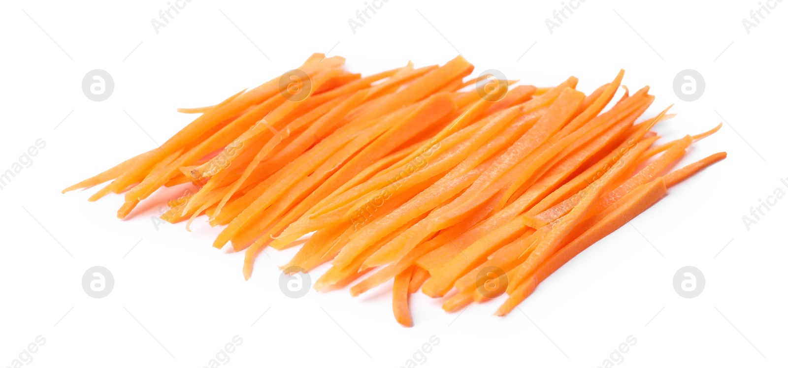 Photo of Cut fresh ripe carrot isolated on white