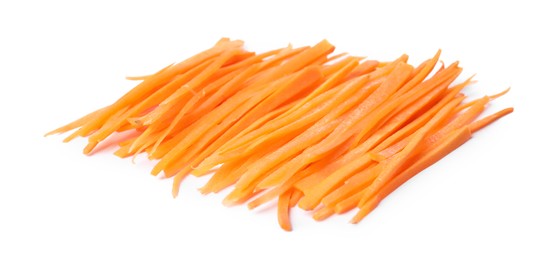 Cut fresh ripe carrot isolated on white