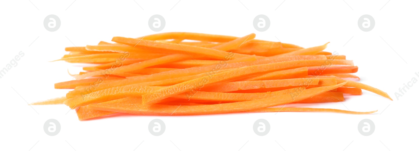 Photo of Cut fresh ripe carrot isolated on white