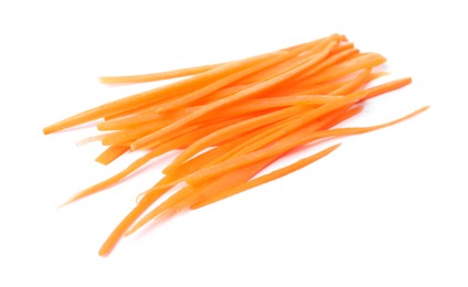 Cut fresh ripe carrot isolated on white