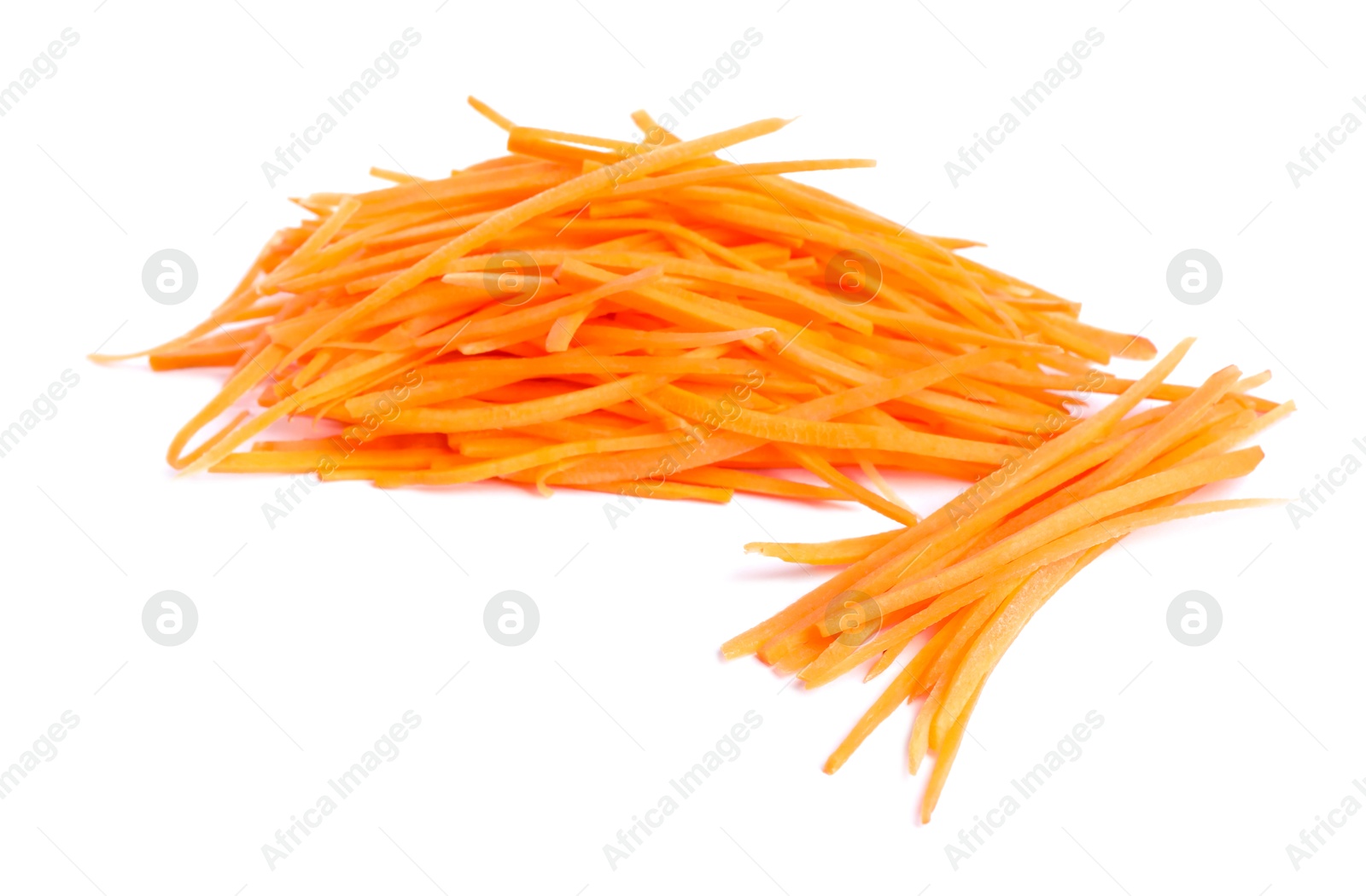 Photo of Cut fresh ripe carrot isolated on white