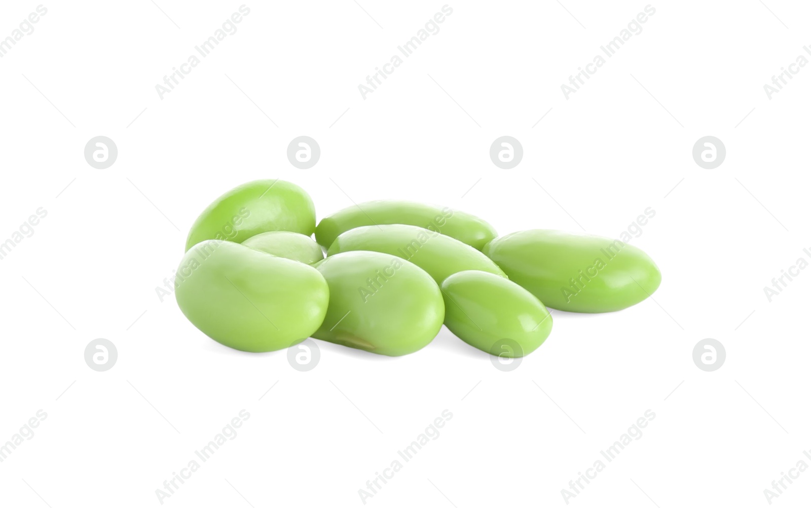 Photo of Raw green edamame soybeans isolated on white