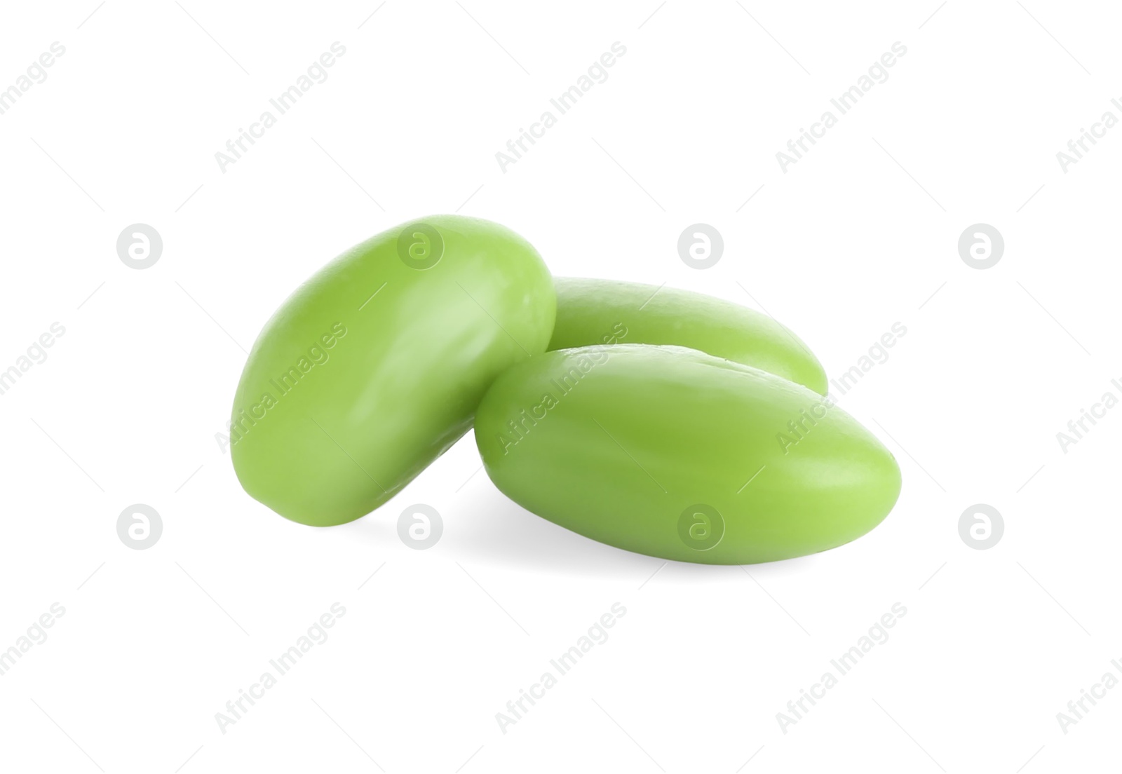 Photo of Raw green edamame soybeans isolated on white