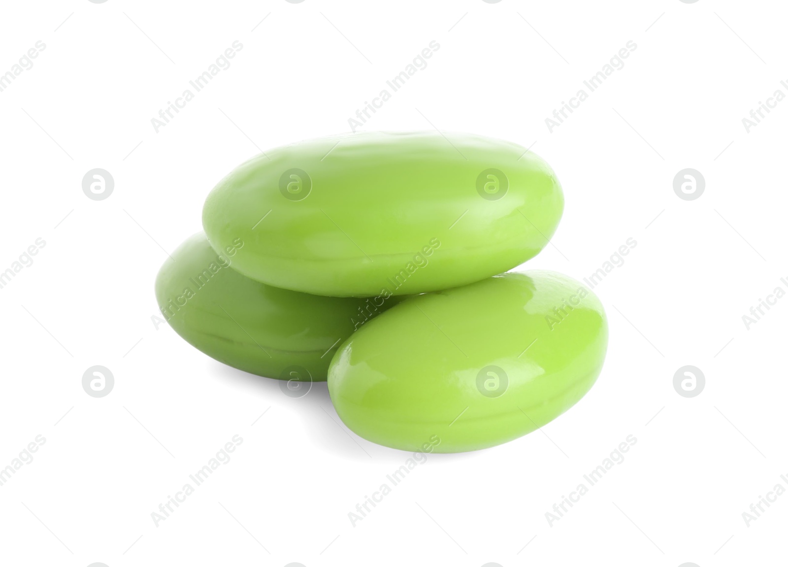 Photo of Raw green edamame soybeans isolated on white