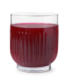 Photo of Fresh beet juice in glass isolated on white