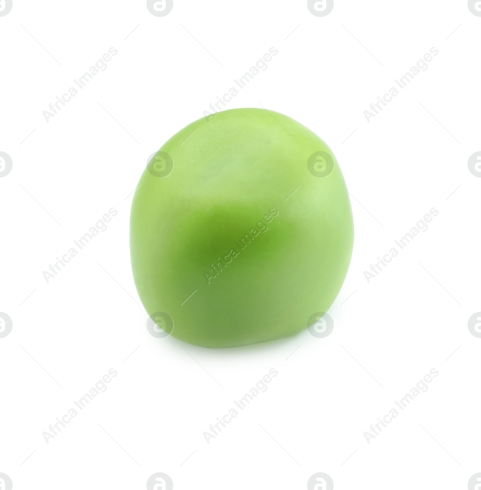 Photo of One fresh green pea isolated on white