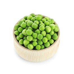 Photo of Fresh green peas in bowl isolated on white