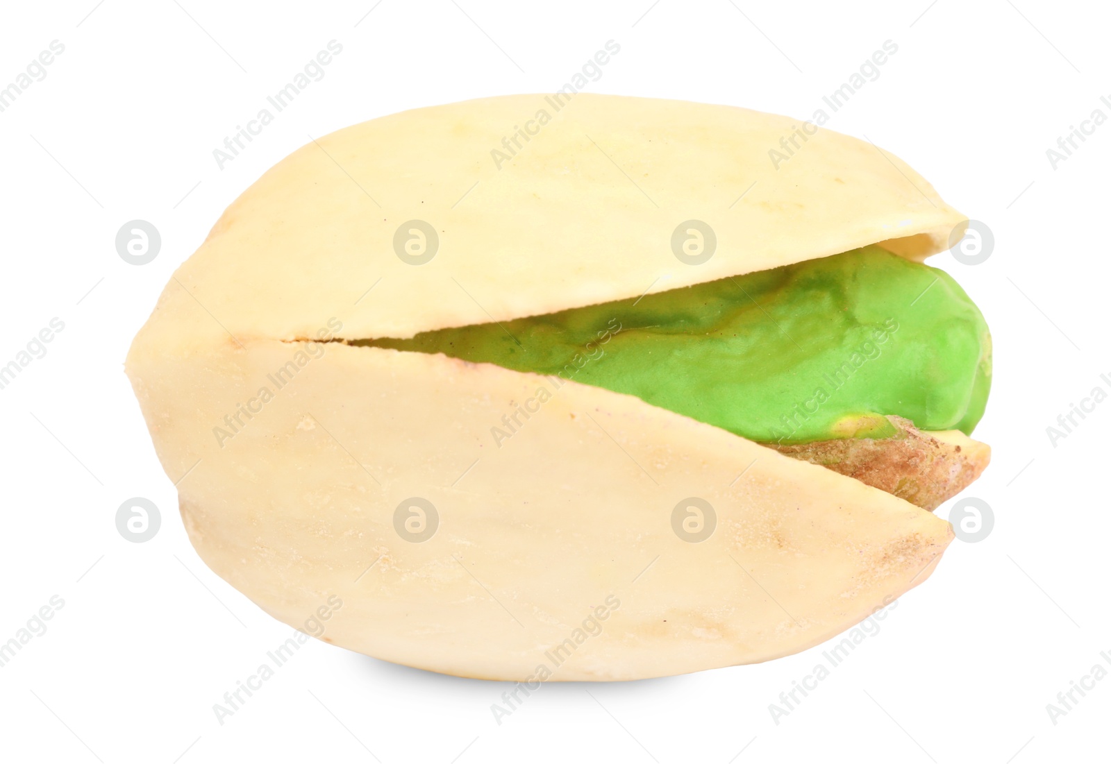 Photo of One tasty pistachio nut isolated on white