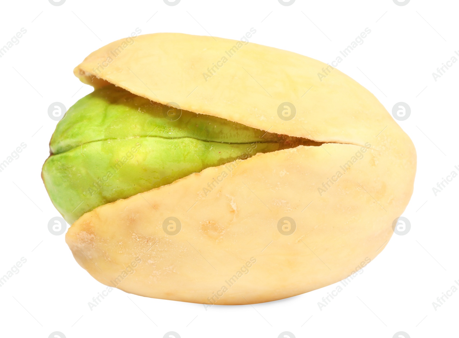 Photo of One tasty pistachio nut isolated on white