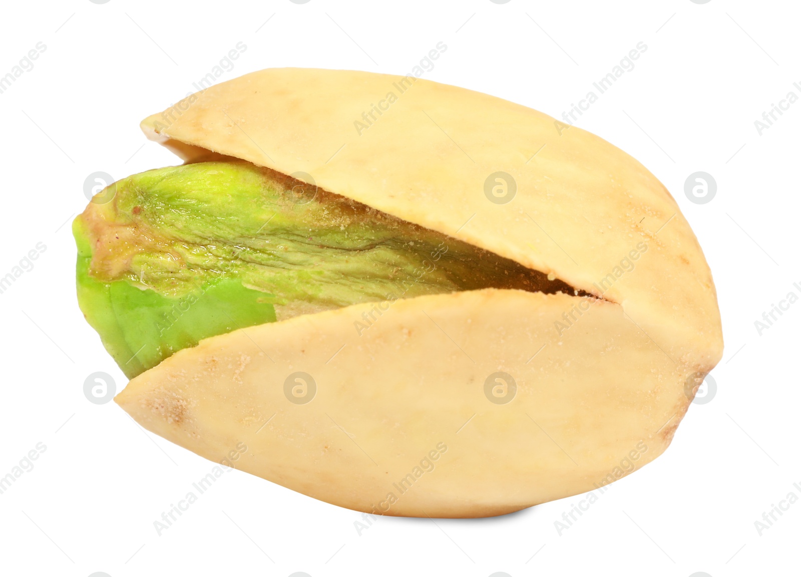 Photo of One tasty pistachio nut isolated on white