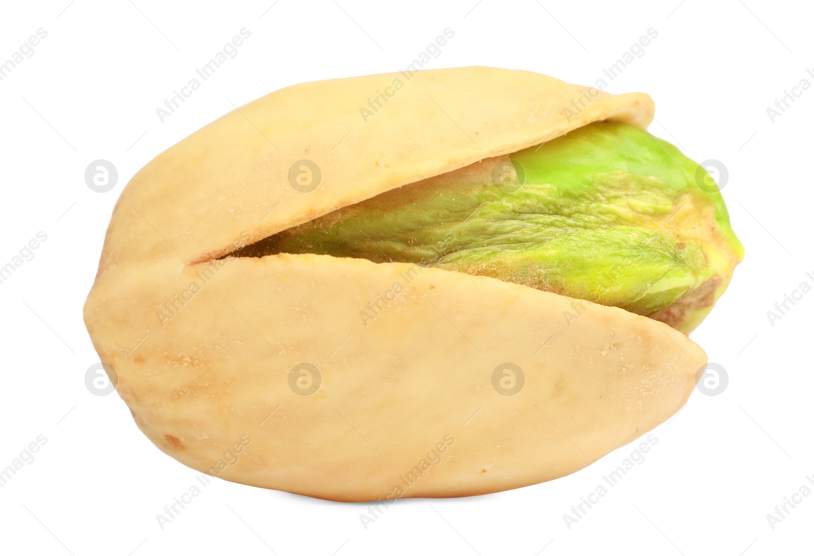 Photo of One tasty pistachio nut isolated on white