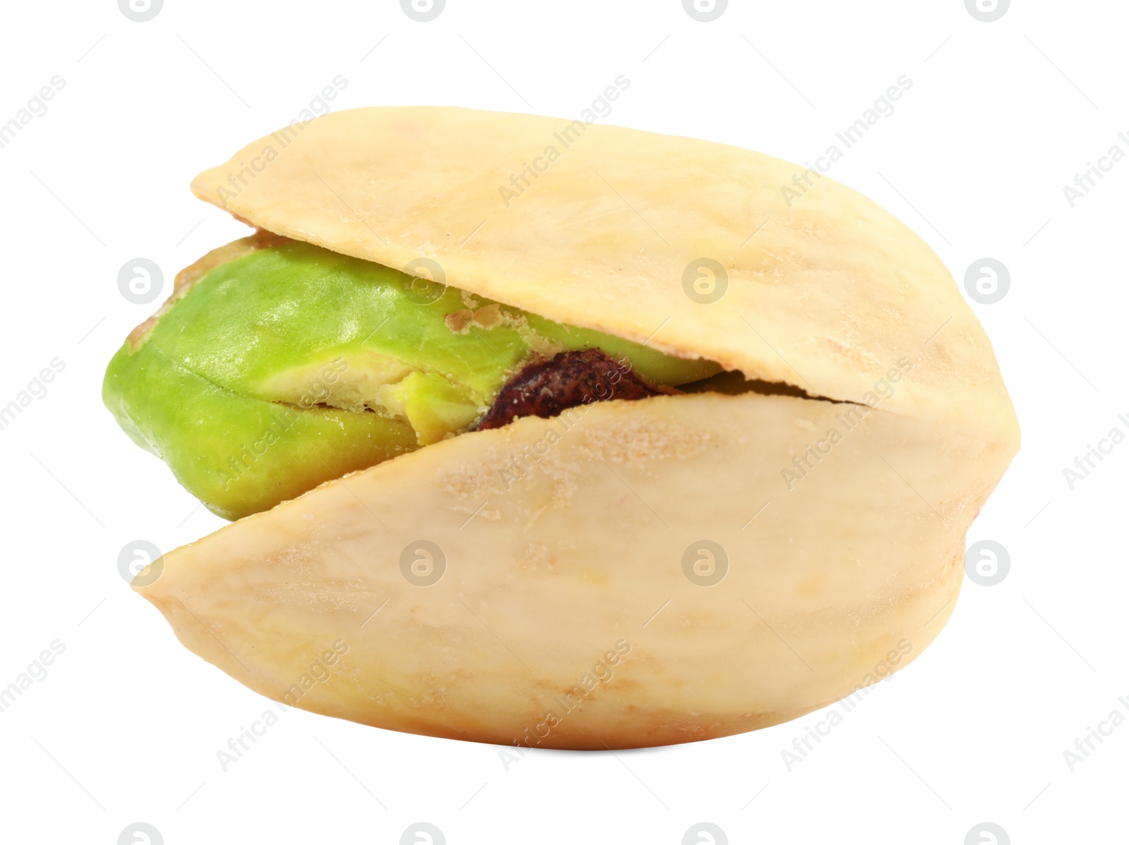 Photo of One tasty pistachio nut isolated on white