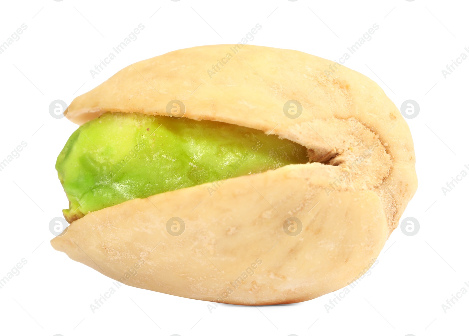 Photo of One tasty pistachio nut isolated on white