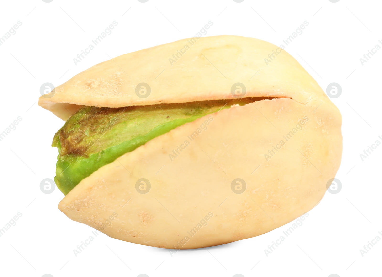 Photo of One tasty pistachio nut isolated on white