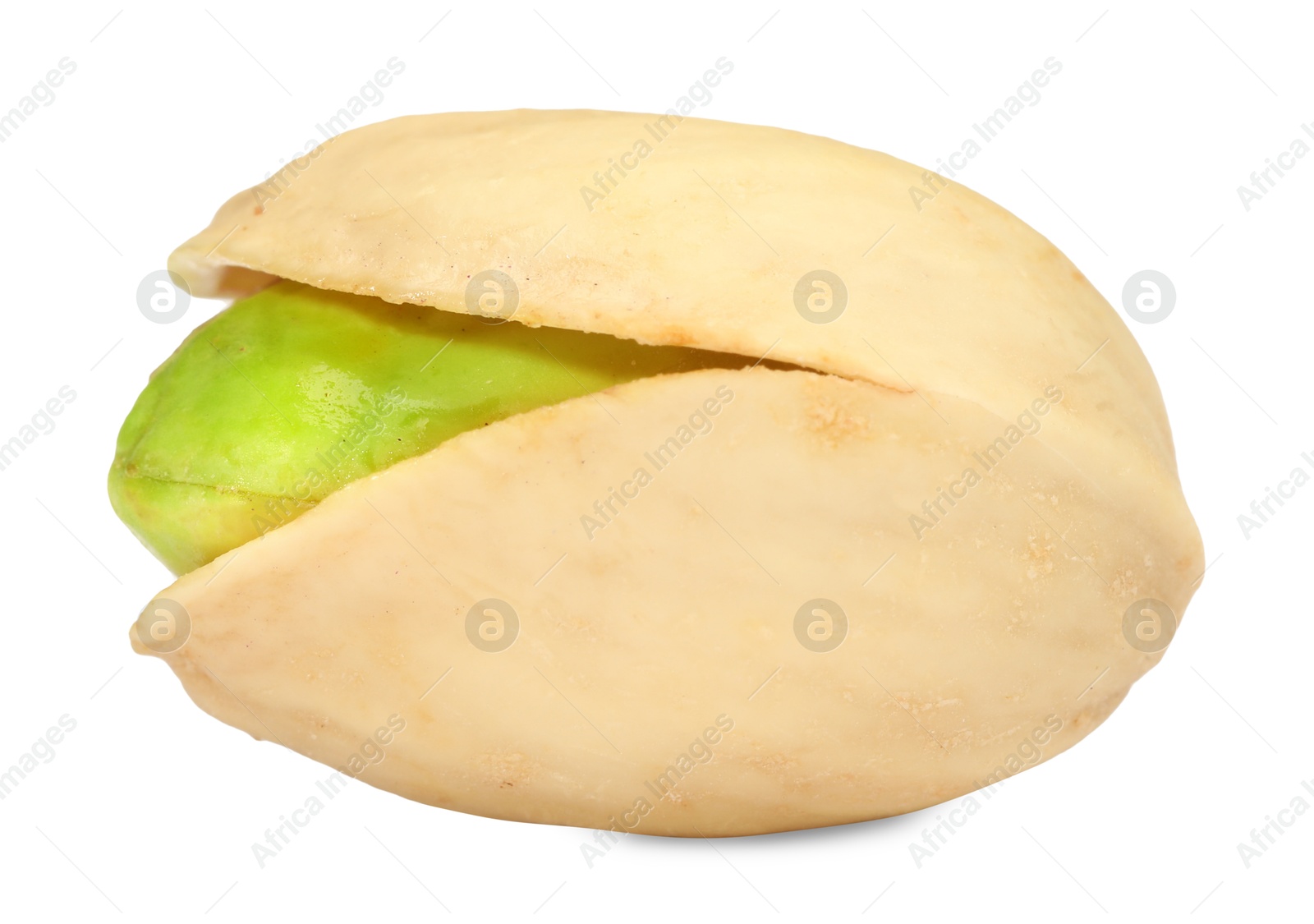 Photo of One tasty pistachio nut isolated on white