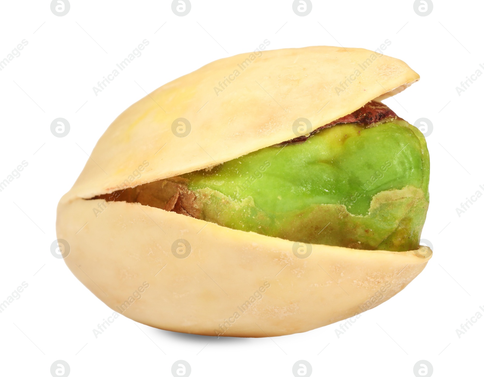 Photo of One tasty pistachio nut isolated on white