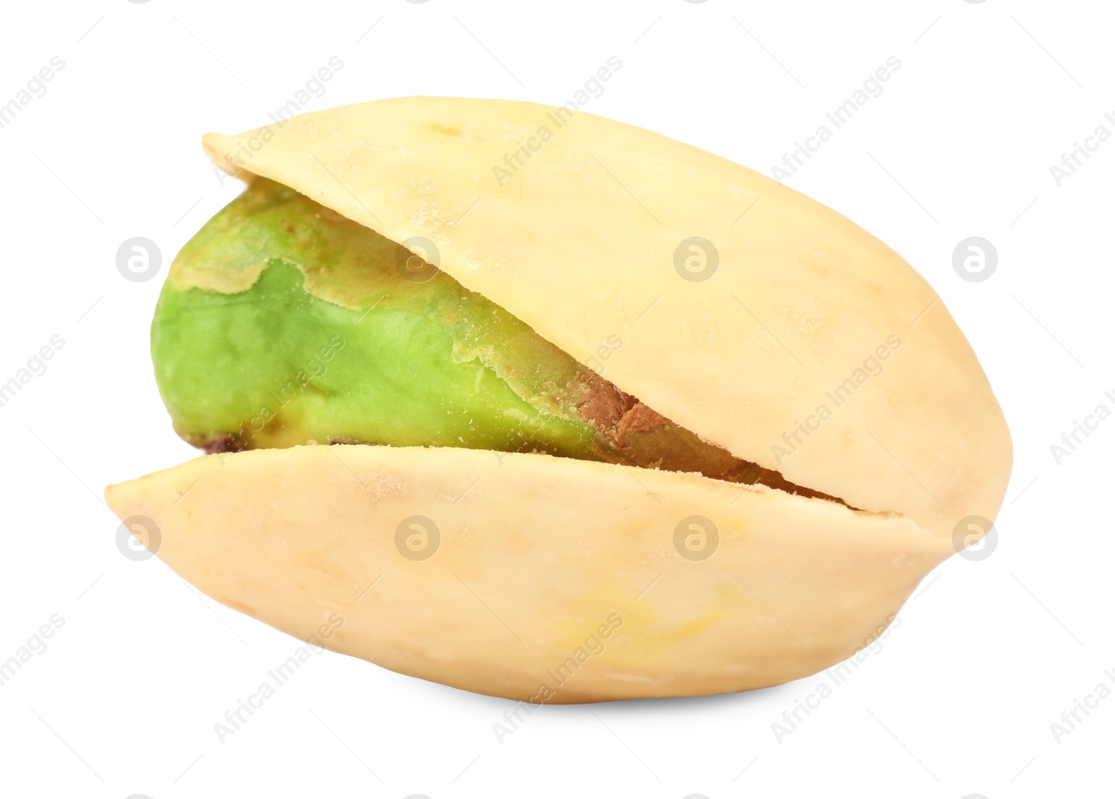 Photo of One tasty pistachio nut isolated on white