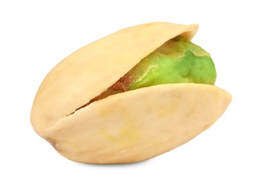 Photo of One tasty pistachio nut isolated on white