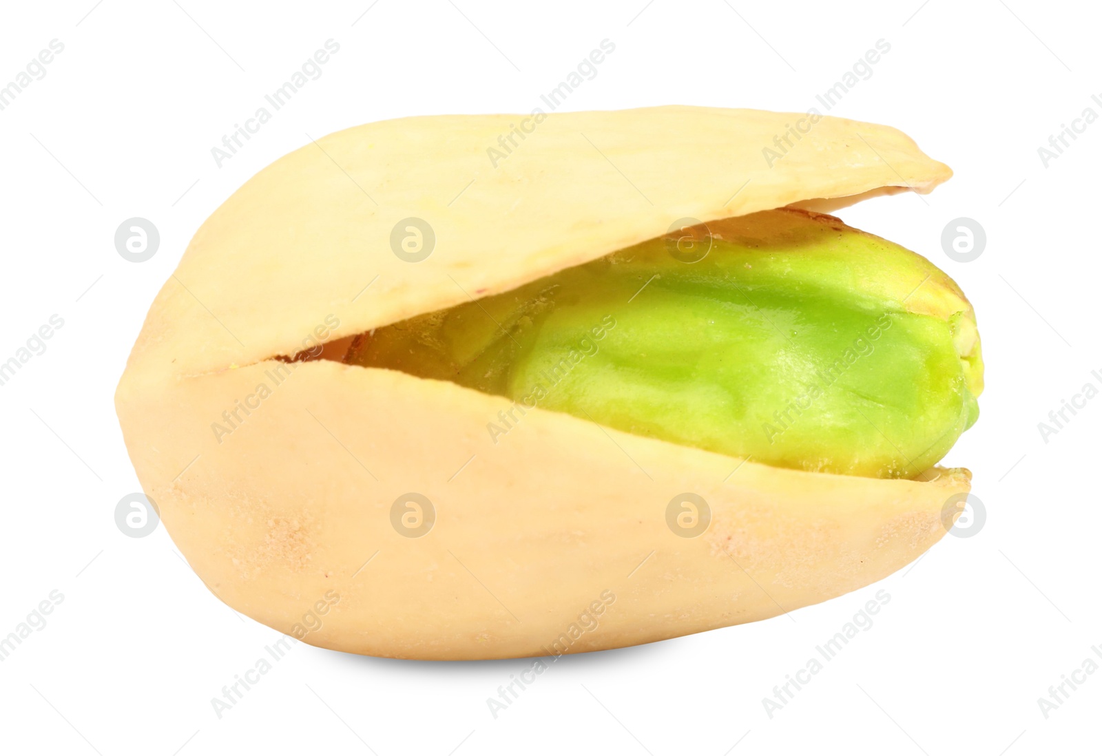 Photo of One tasty pistachio nut isolated on white