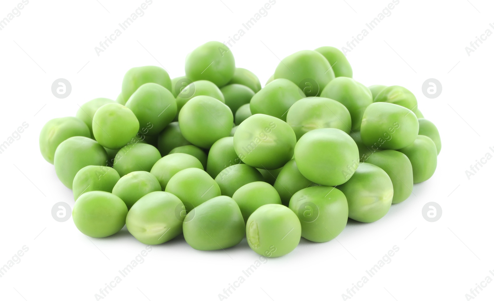 Photo of Pile of fresh green peas isolated on white