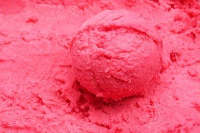 Photo of Tasty berry sorbet as background, closeup view