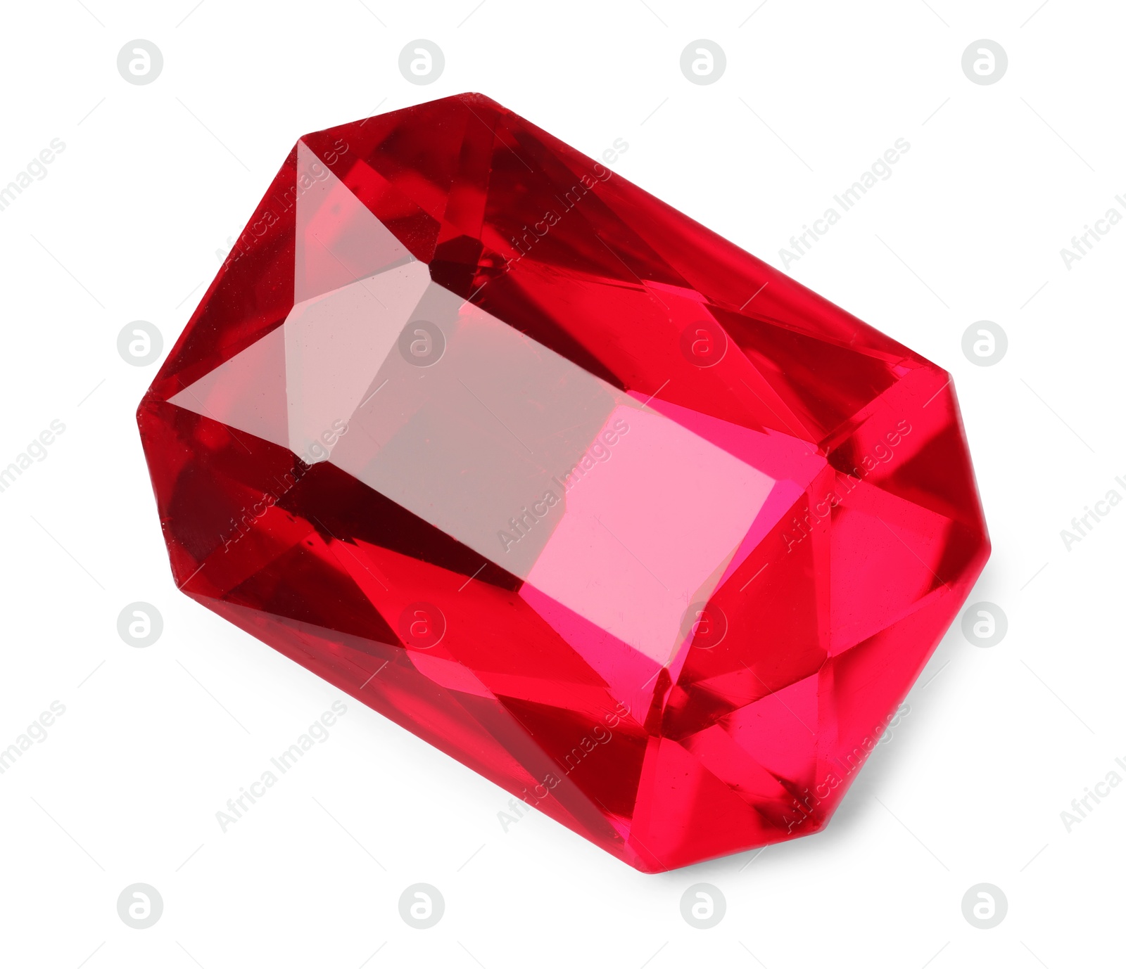 Photo of Beautiful red gemstone for jewelry isolated on white