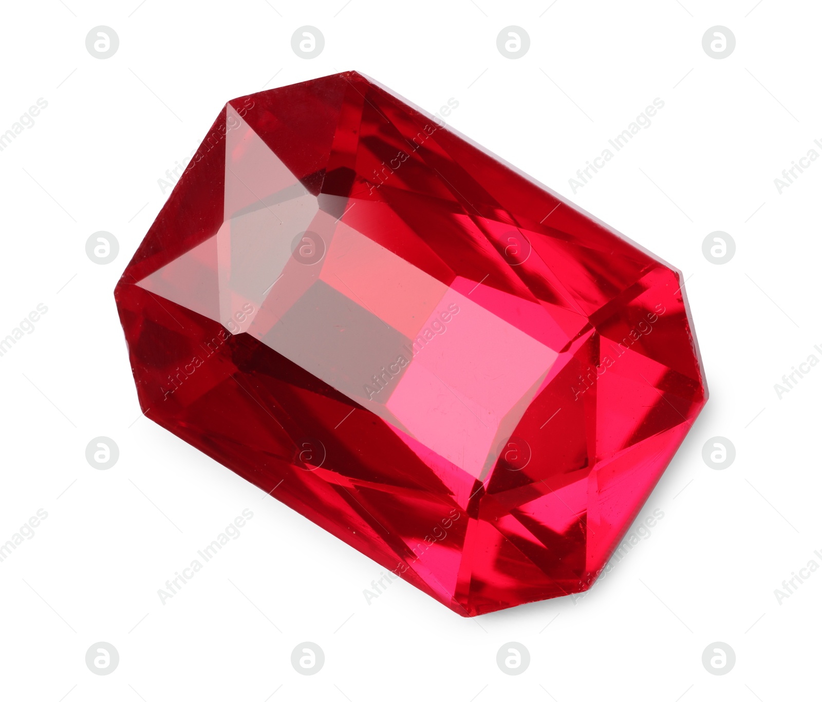 Photo of Beautiful red gemstone for jewelry isolated on white