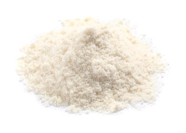 Photo of Heap of coconut flour isolated on white