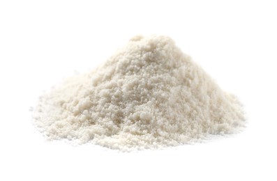 Photo of Heap of coconut flour isolated on white