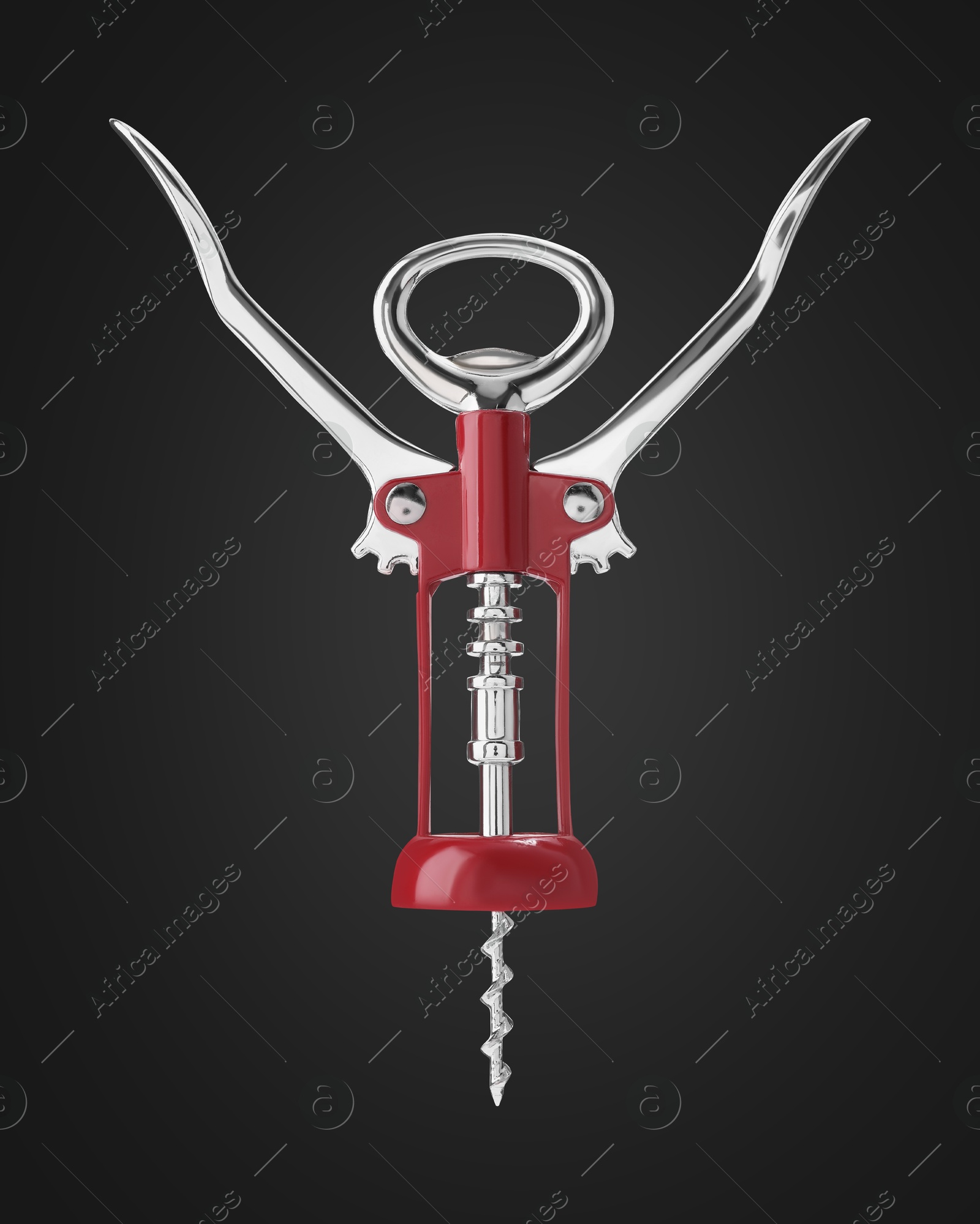 Image of Winged corkscrew with rack and pinion mechanism on black gradient background