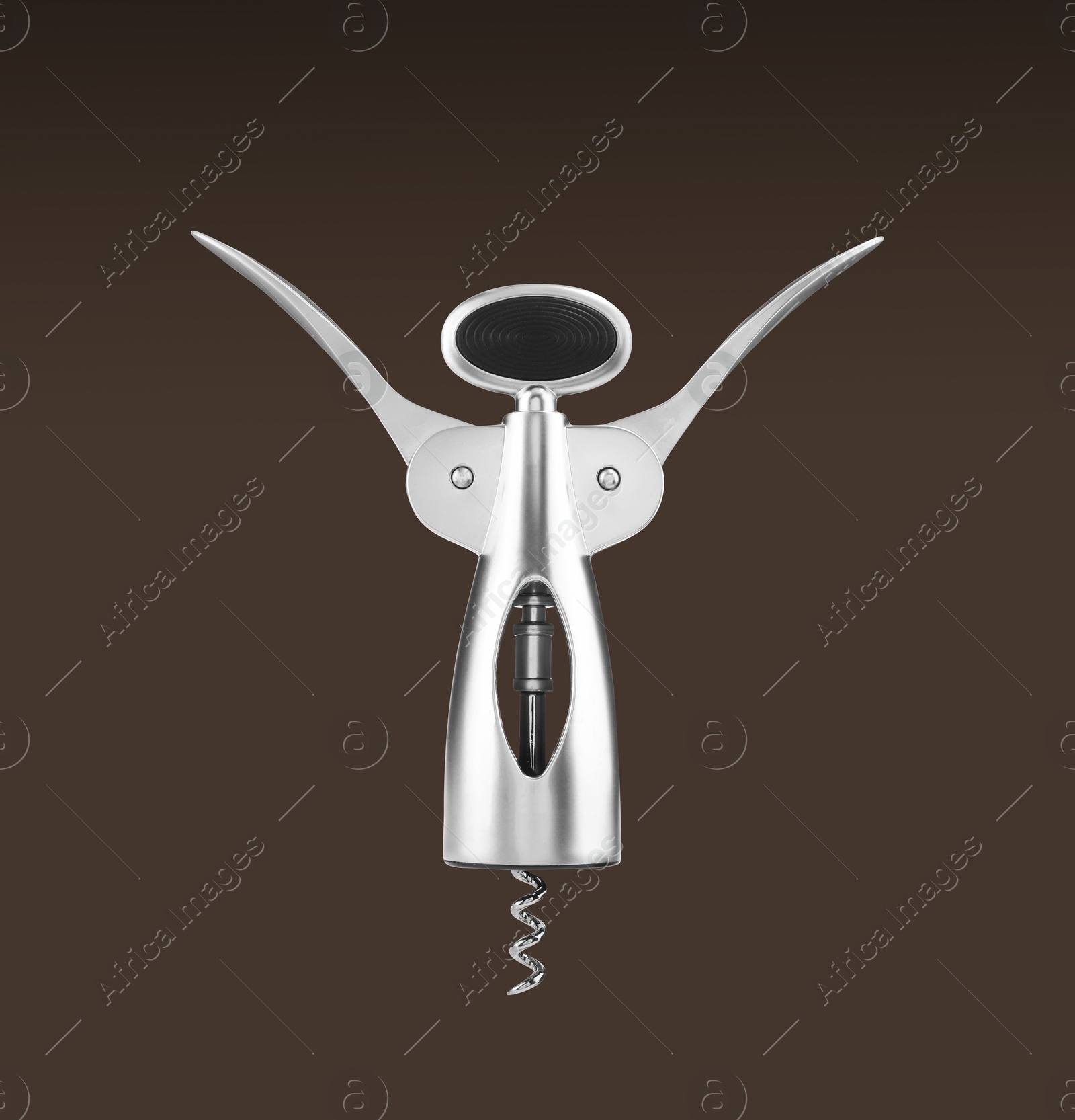 Image of Winged corkscrew with rack and pinion mechanism on pale brown background