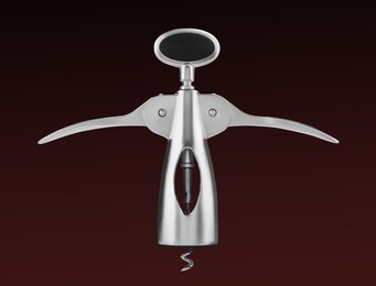 Winged corkscrew on dark red gradient background