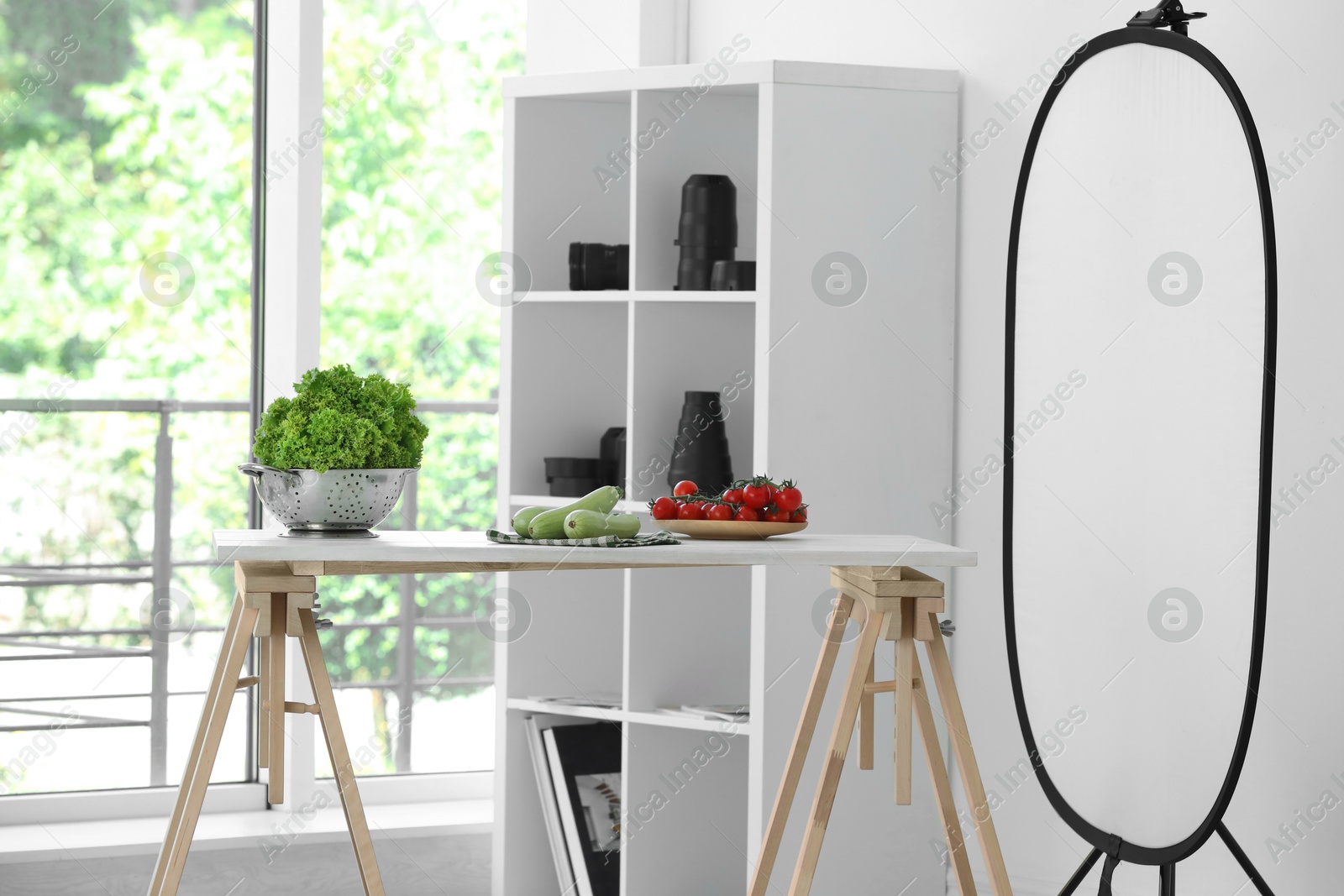 Photo of Shooting food in photo studio with professional equipment